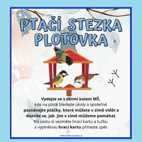 PTAČÍ plotová hra (zimní stezka) s úkoly