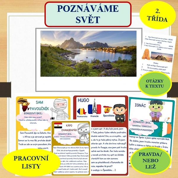 POZNÁVÁME SVĚT - pracovní listy ke čtení