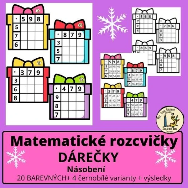 DÁREČKY - násobení - matematické rozcvičky