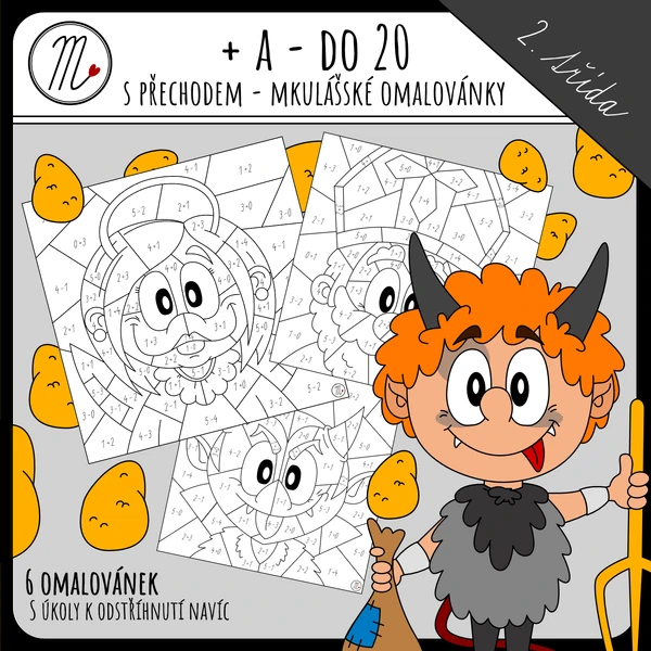 Mikulášské omalovánky + a - do 20 s přechodem