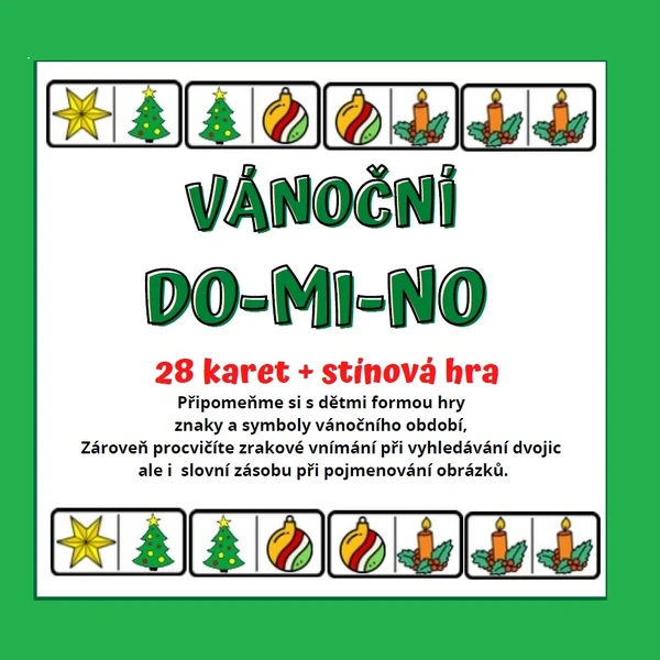 Didaktická hra VÁNOČNÍ DOMINO (symboly)
