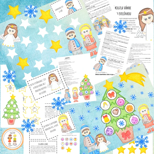 Hledání kouzla Vánoc s andělkou Evelínkou - vánoční pohádka - jazyková rozcvička s hrami +hry a aktivity nejen do adventního kalendáře