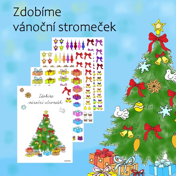 ZDOBÍME VÁNOČNÍ STROMEČEK + OMALOVÁNKY