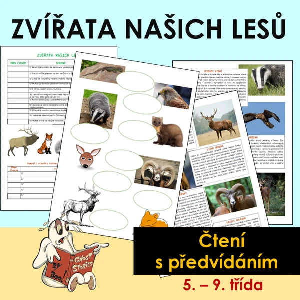 Zvířata našich lesů - práce s textem
