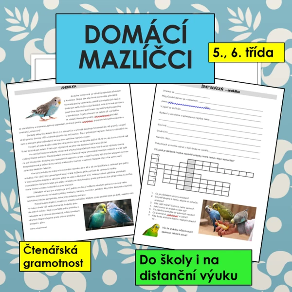 Domácí mazlíčci - 11 textů s úkoly, prezentace