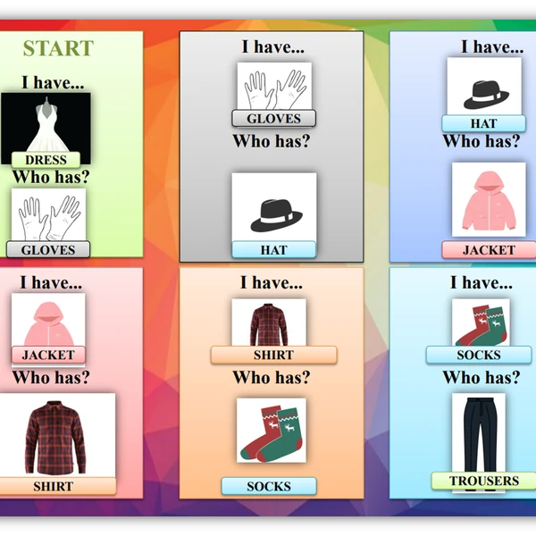 I HAVE ... WHO HAS?   CLOTHES