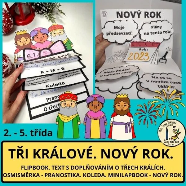TŘI KRÁLOVÉ - flipbook. NOVÝ ROK - minilapbook.