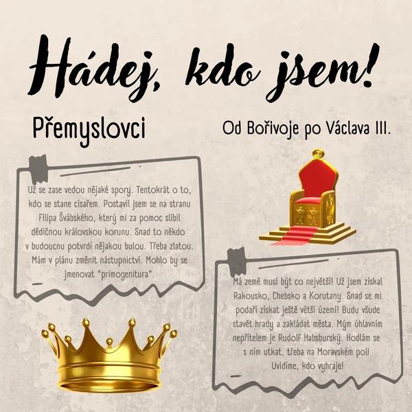 Hádej, kdo jsem! - Přemyslovci