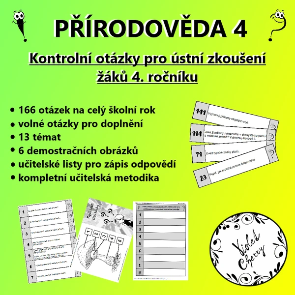 PŘÍRODOVĚDA 4: Kontrolní otázky pro ústní zkoušení žáků 4. ročníku