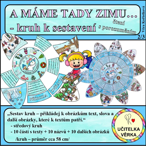 A MÁME TADY ZIMU… – čtení s porozuměním – kruh k sestavení