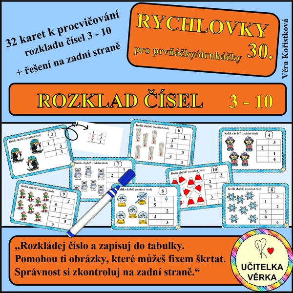 RYCHLOVKY 30 – ROZKLAD ČÍSEL 3 – 10