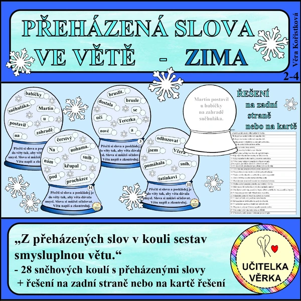  PŘEHÁZENÁ SLOVA VE VĚTĚ – ZIMA