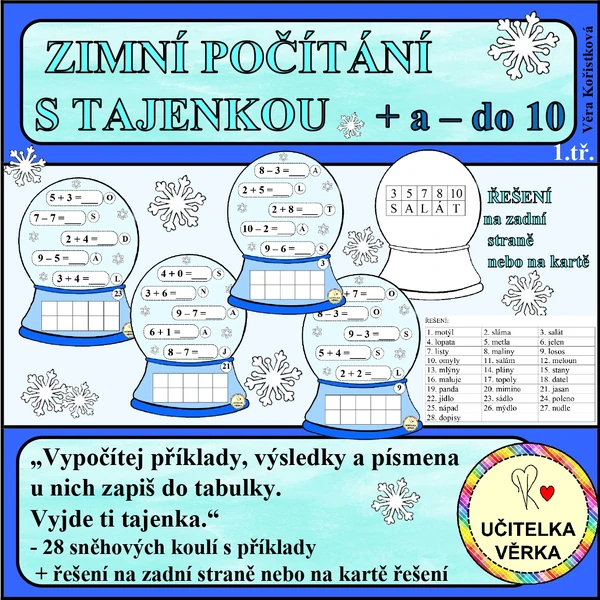ZIMNÍ POČÍTÁNÍ S TAJENKOU + a – do 10