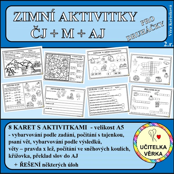 ZIMNÍ AKTIVITKY – ČJ + M + AJ pro druháčky