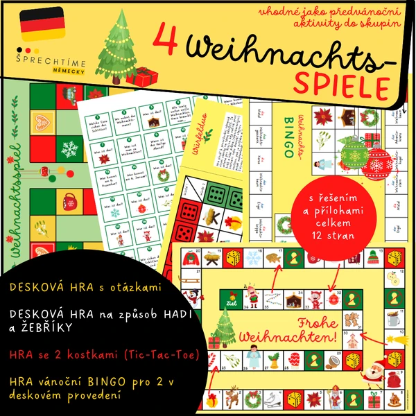 4 deskové hry WEIHNACHTEN