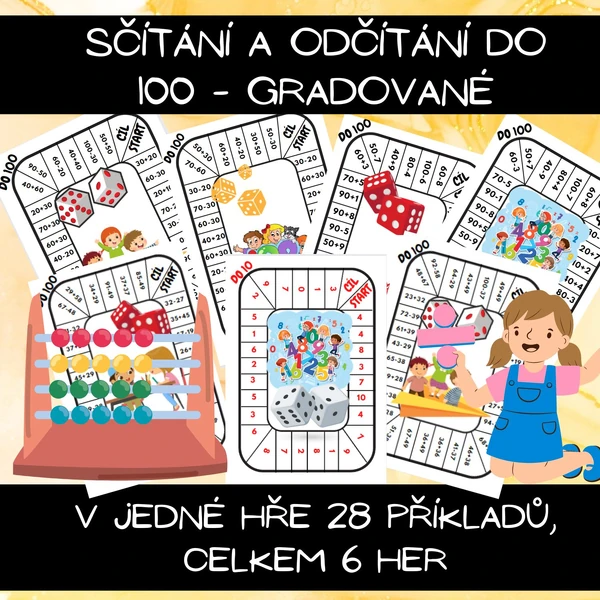Sčítání a odčítání do 100 - gradované