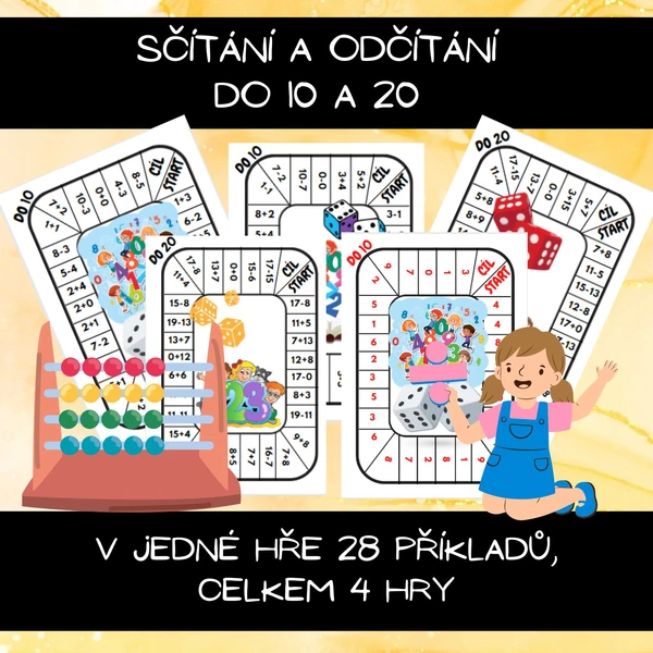 Sčítání a odčítání do 10 a 20 - desková hra