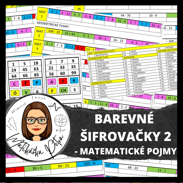 BAREVNÉ ŠIFROVAČKY Z MATEMATIKY - MATEMATICKÉ POJMY