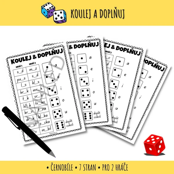 Koulej a doplňuj - samohlásky