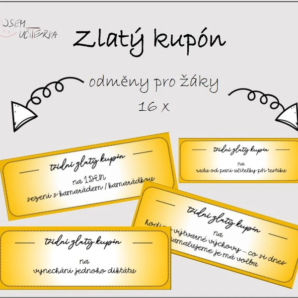 Odměny pro žáky - Zlatý kupón 