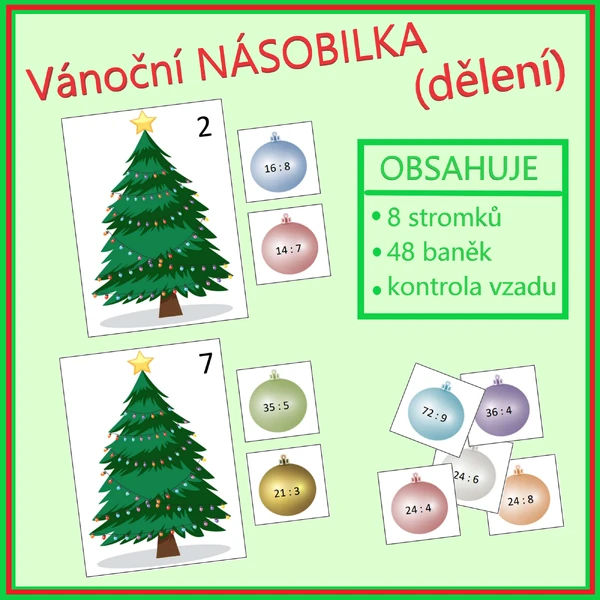 Vánoční násobilka (dělení)