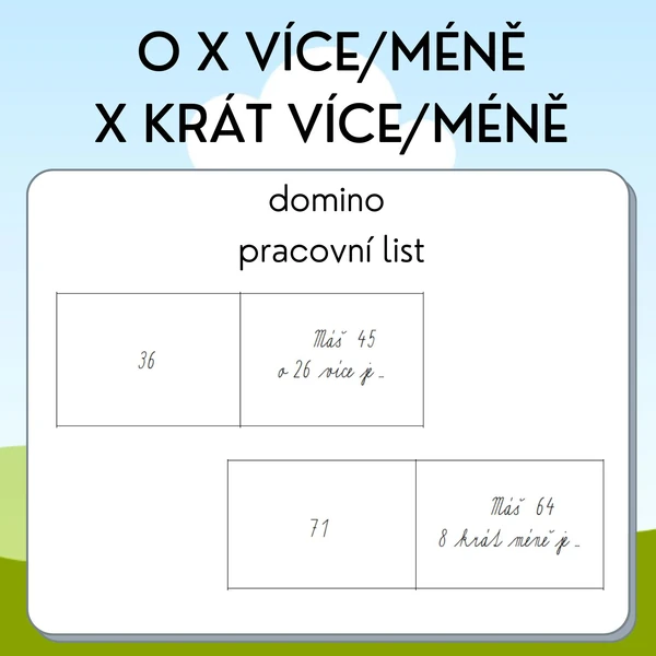 O x více/méně, x krát více/méně