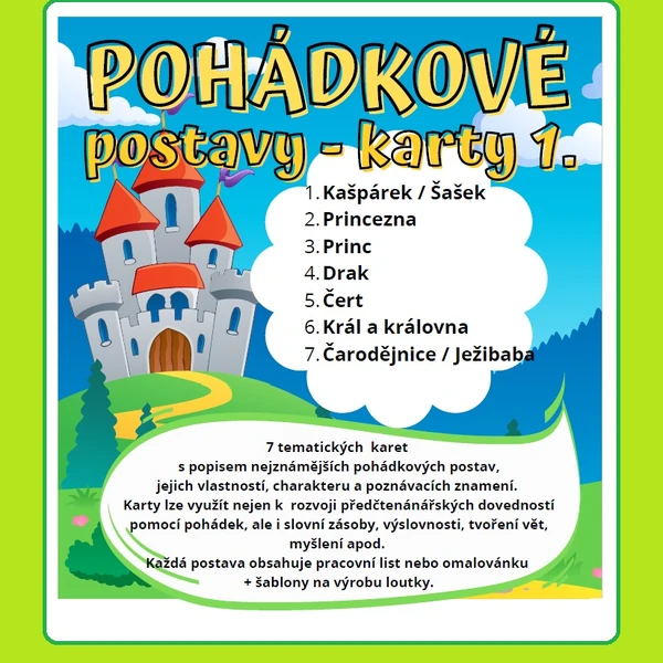 Pohádkové postavy - karty 1.