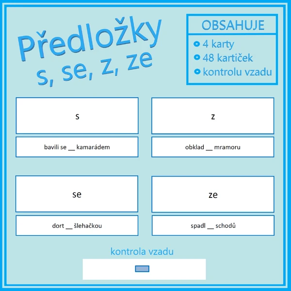 Předložky s, se, z, ze