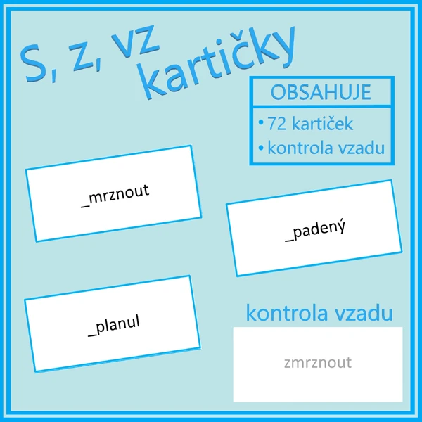 S, z, vz - kartičky 