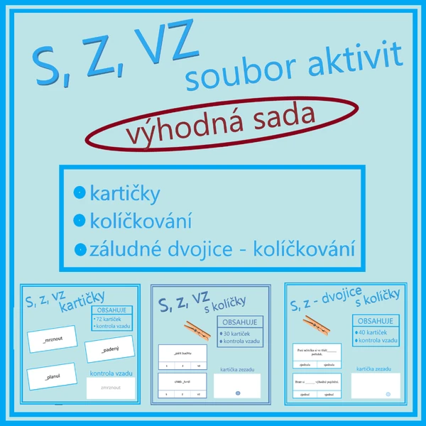 S, z, vz - soubor aktivit