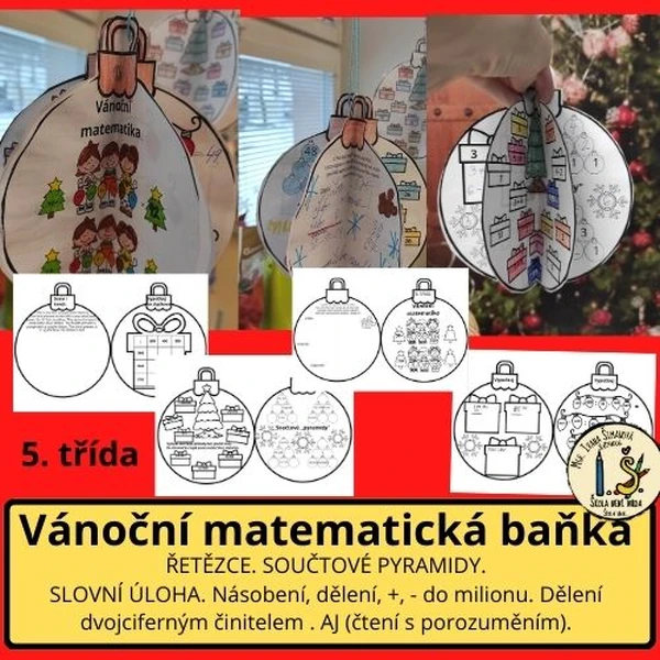 Vánoční matematická baňka 5. třída