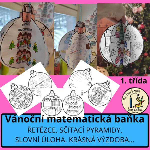 Vánoční matematická baňka 1. třída