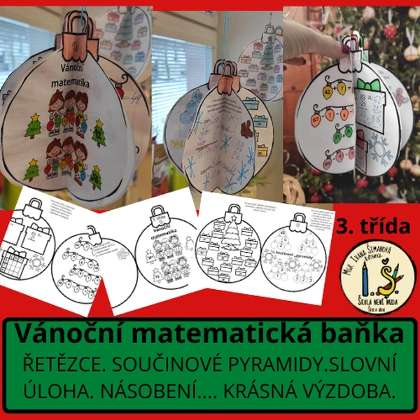 Vánoční matematická baňka 3. třída