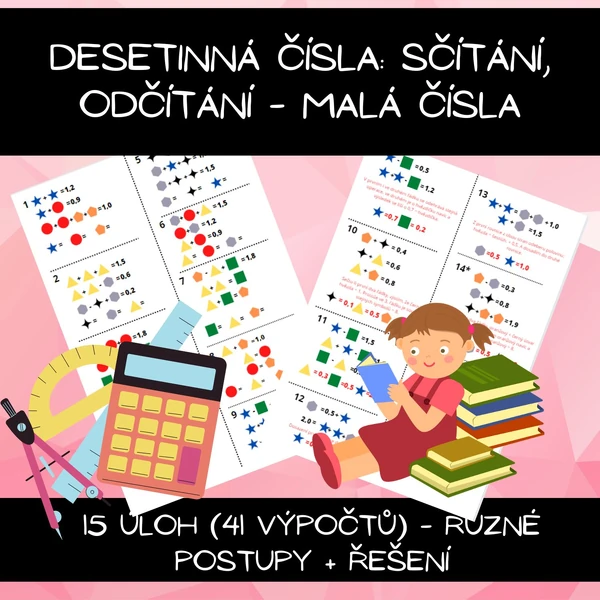 Desetinná čísla: sčítání, odčítání - malá čísla