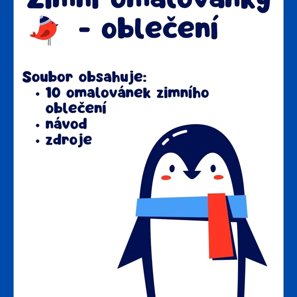 Zimní oblečení - omalovánky