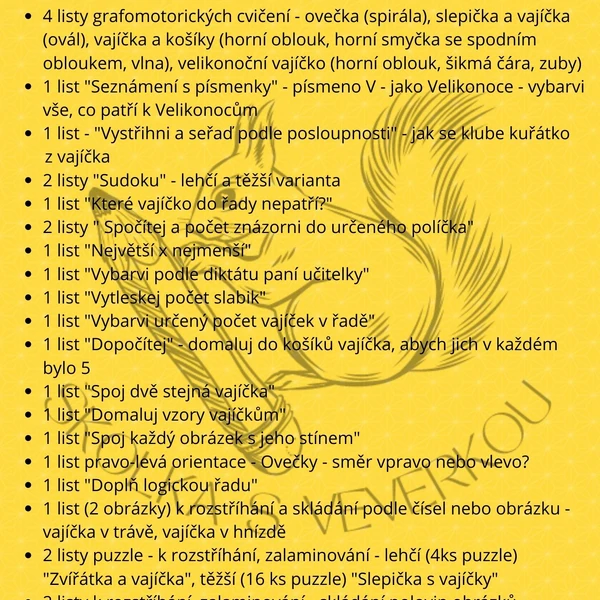 VELIKONOCE - pracovní listy a aktivity