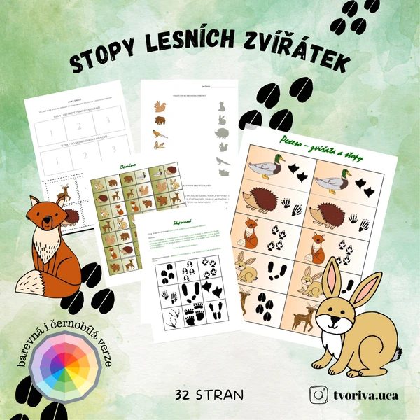 Stopy lesních zvířátek 