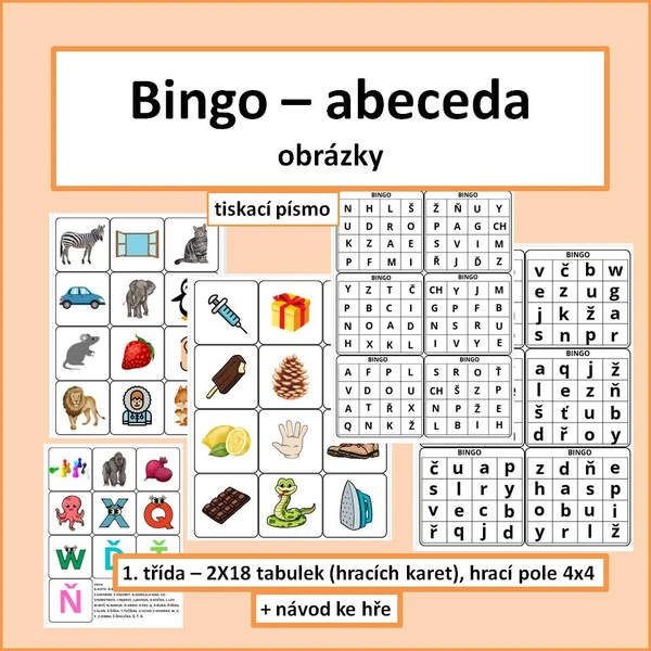 Bingo - abeceda, písmena