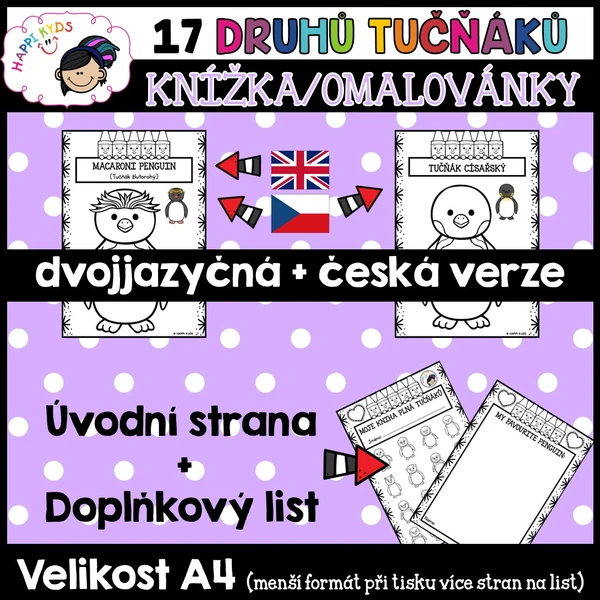 17 druhů tučňáků - KNIHA/OMALOVÁNKY