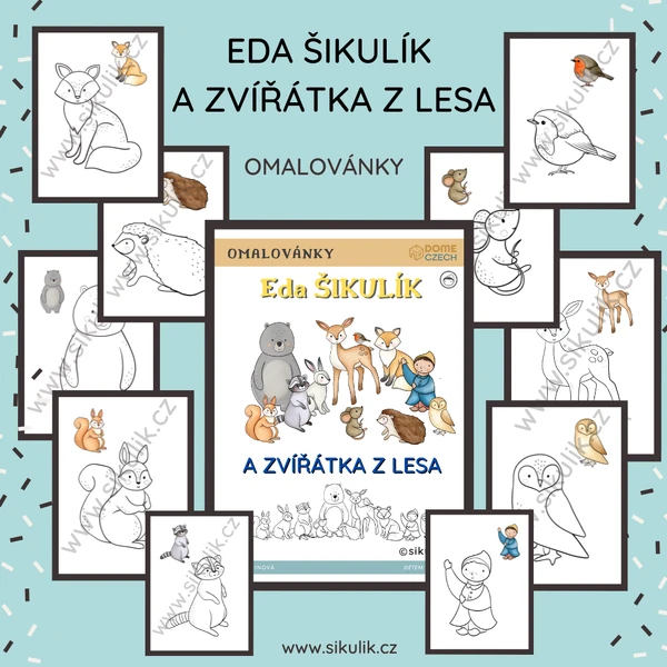 OMALOVÁNKY EDA A ZVÍŘÁTKA Z LESA