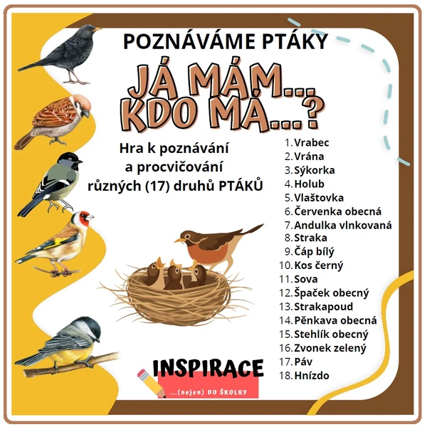 JÁ mám, KDO má? ...Poznáváme PTÁČKY