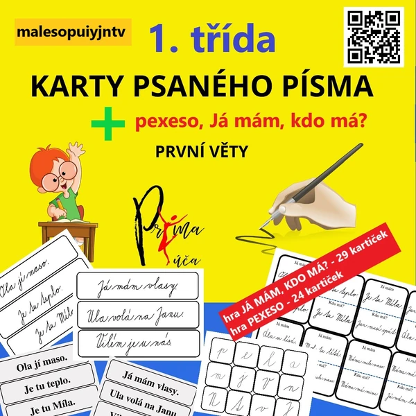 ČTEME A PÍŠEME PRVNÍ VĚTY - KARTY + HRY - 1. TŘÍDA LEDEN - ÚNOR
