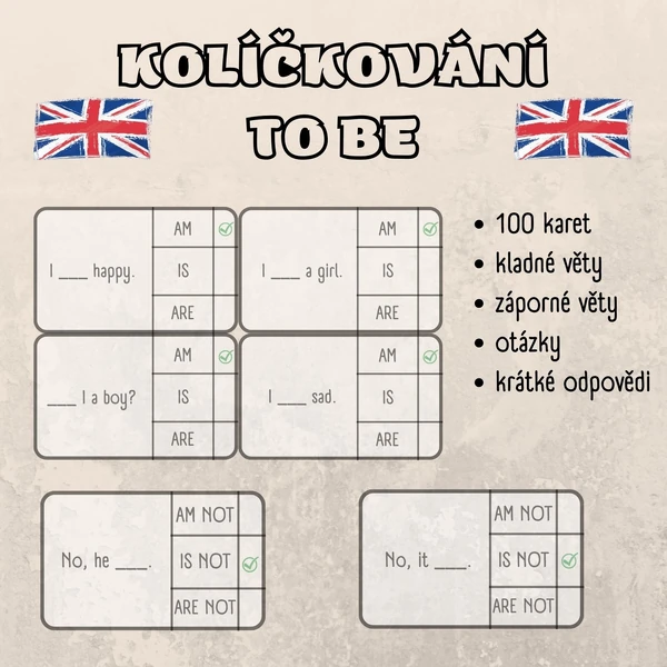 Kolíčkování - sloveso to be
