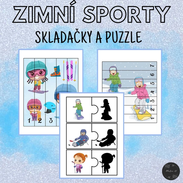 Zimní sporty, puzzle a skládačky