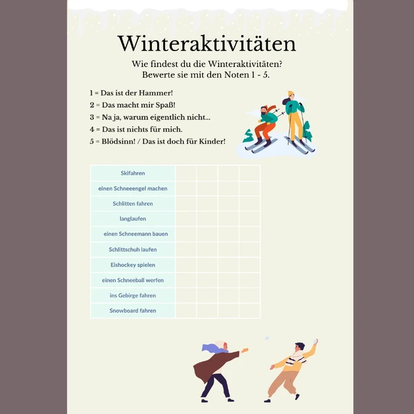 Pracovní listy "Winter"