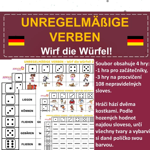 Unregelmäßige Verben Wirf die Würfel!