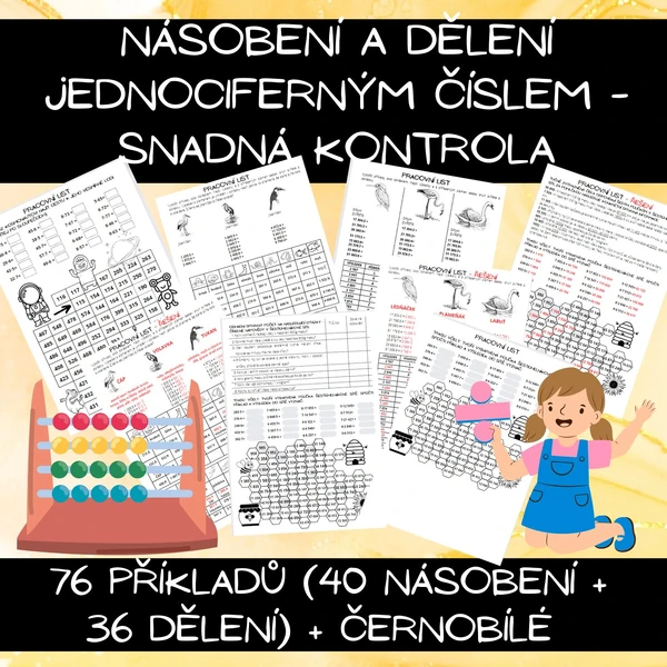  Násobení a dělení (beze zbytku) jednociferným číslem