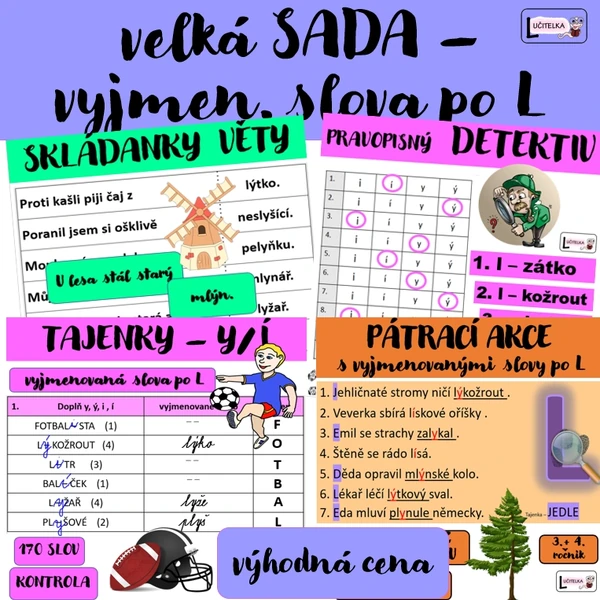 Vyjmenovaná slova po L - velká sada