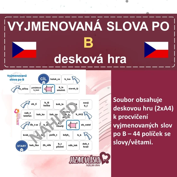 Vyjmenovaná slova po B hra