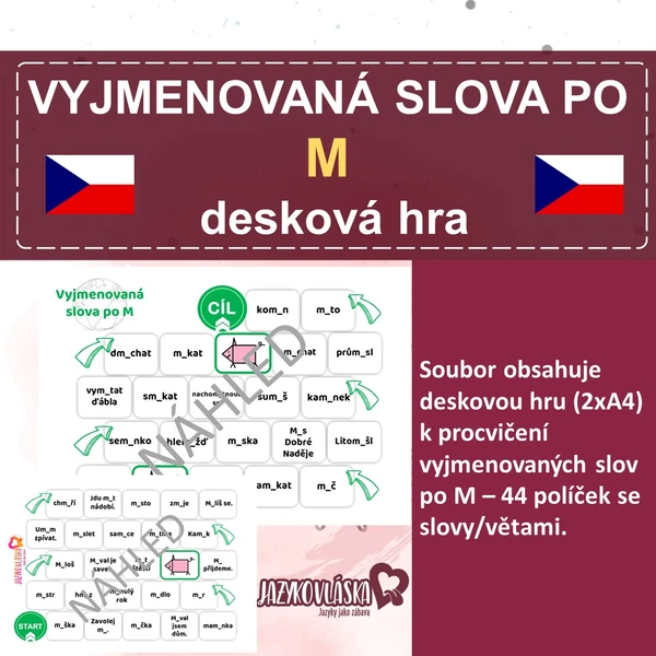 Vyjmenovaná slova po M hra